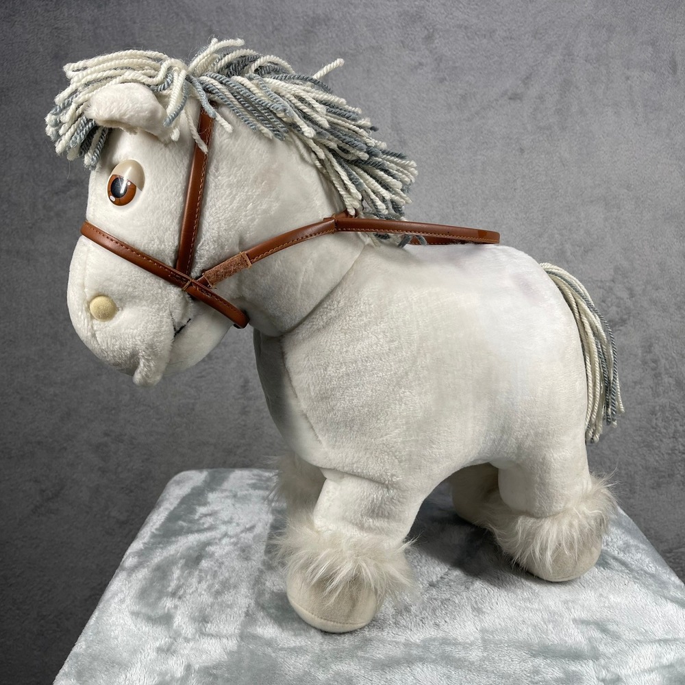 Cabbage Patch Kids Pony Plush 1984 White Grey Vintage Show Horse Bridle
